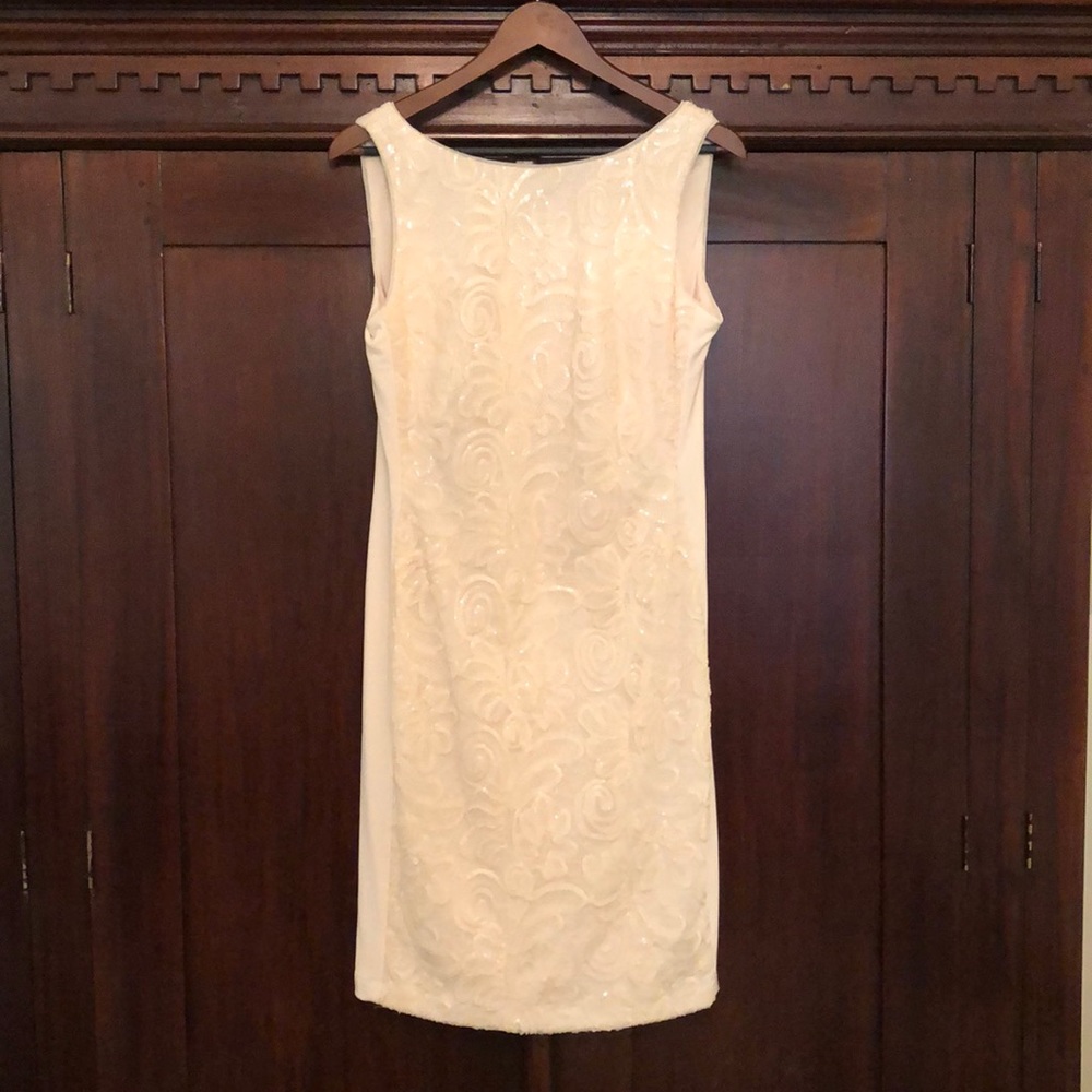Elegant cream cocktail dress by Ralph Lauren